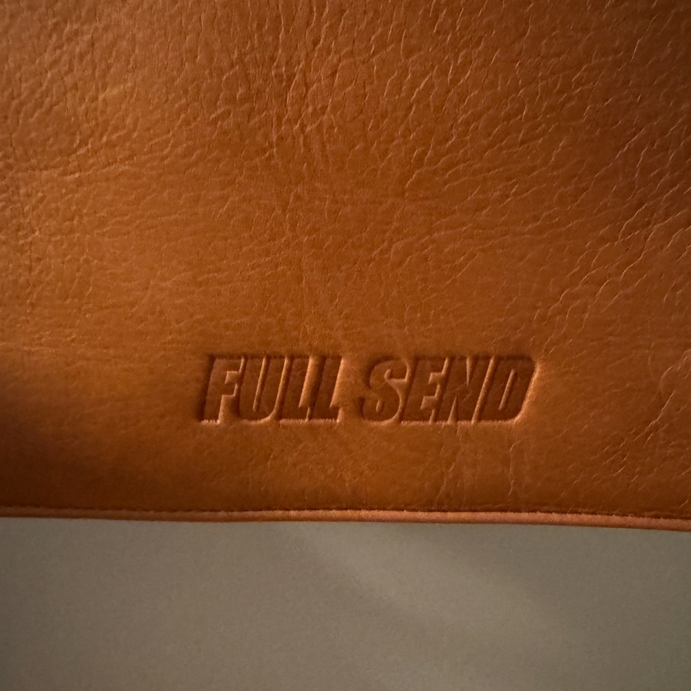 Full Send Nelk Boy's Brown Leather Satchel Bag - Picture 2 of 2